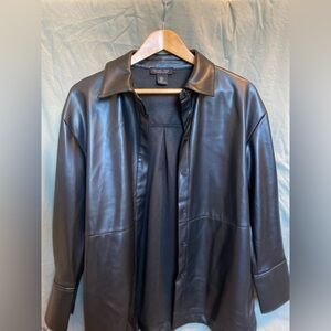 RACHEL ZOE OVERSIZED LEATHER JACKET
